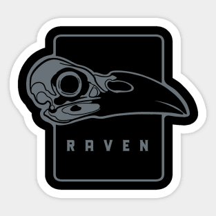 Silhouette of raven's skull Sticker